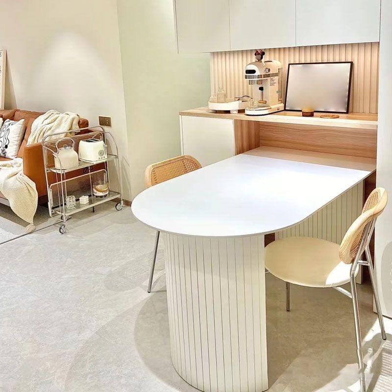 Modern Dining Table White Stone Top Dinner Table for Dining Room