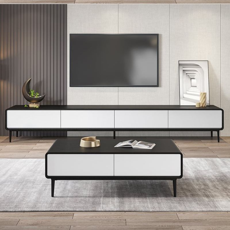 15"H Contemporary Coffee Table Single Coffee Cocktail Table with Storage