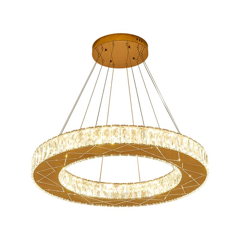 Lampada a sospensione circolare Modernista Crystal Crystal Blocco Lampella a LEDELIE LEDELIER per camera da letto