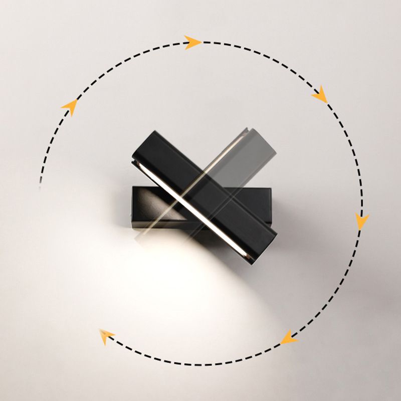 Rotatable Metal & Wood Wall Light 1 - Light LED Wall Sconce in Black / White