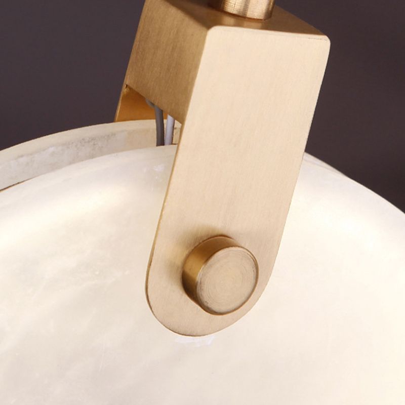 Lámpara colgante de piedra de forma colgante de 1 luz de estilo moderno en blanco