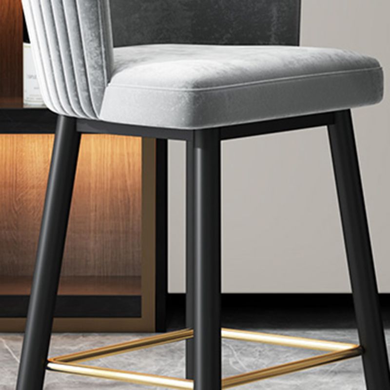 Glam Backrest Bar Stool Upholstered Counter Stool for Bristol