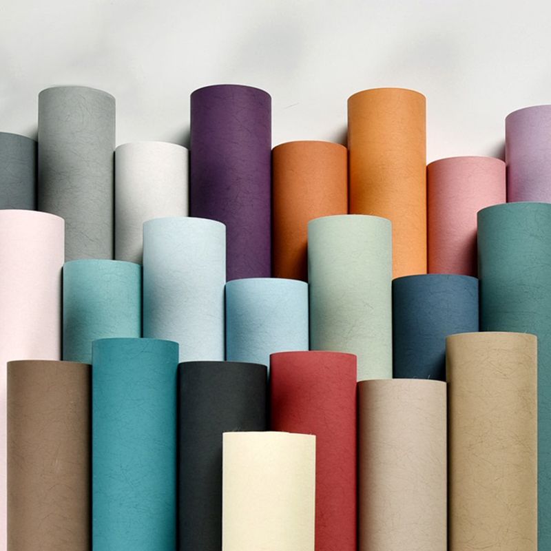 Contemporary Wallpaper Roll Solid Color Pattern Non-Woven Wall Art, Multi Colored