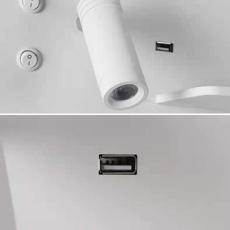 Lámparas de pared rectangulares de estilo contemporáneo metal 2 luces lectura de luz de pared