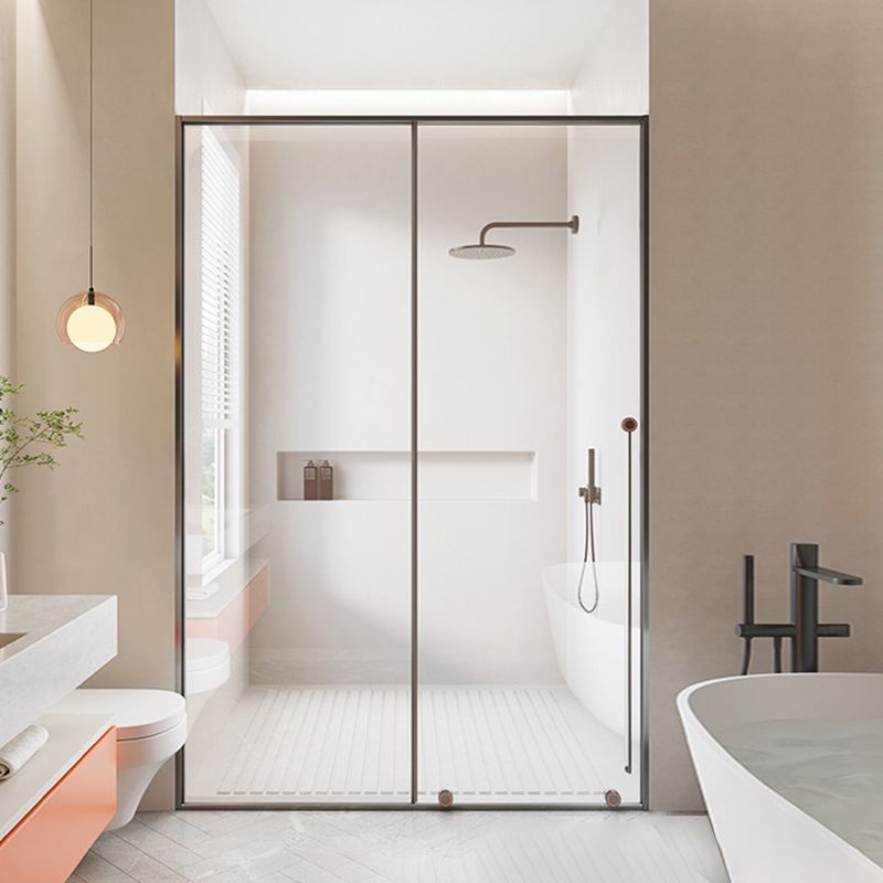 Stainless Steel Shower Doors Clear Metal Single Sliding Shower Bath Door