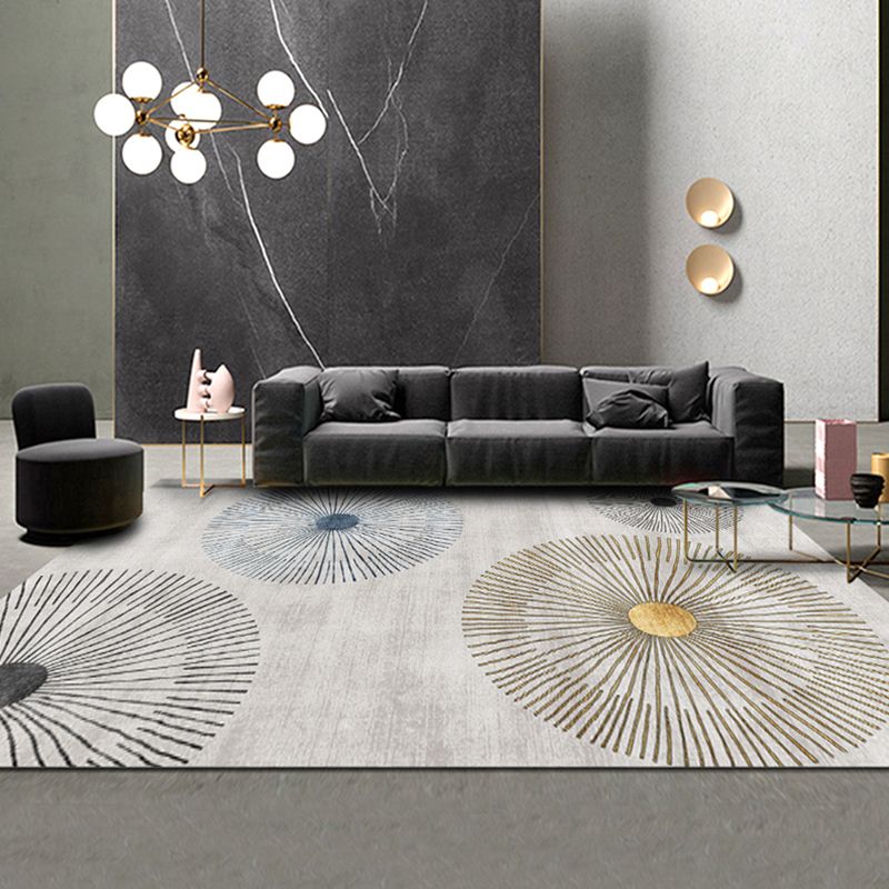 Orange Modern Rug Blending Color Block Indoor Rug Washbale Rug for Home Decor