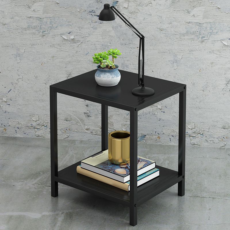 Modern Style with Storage Rack White/black Metal Iron Nightstand