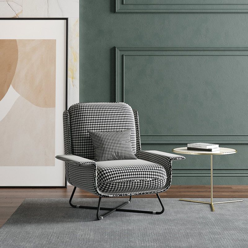 Contemporary Cross Accent Armchair Arms Included Office Accent Chair