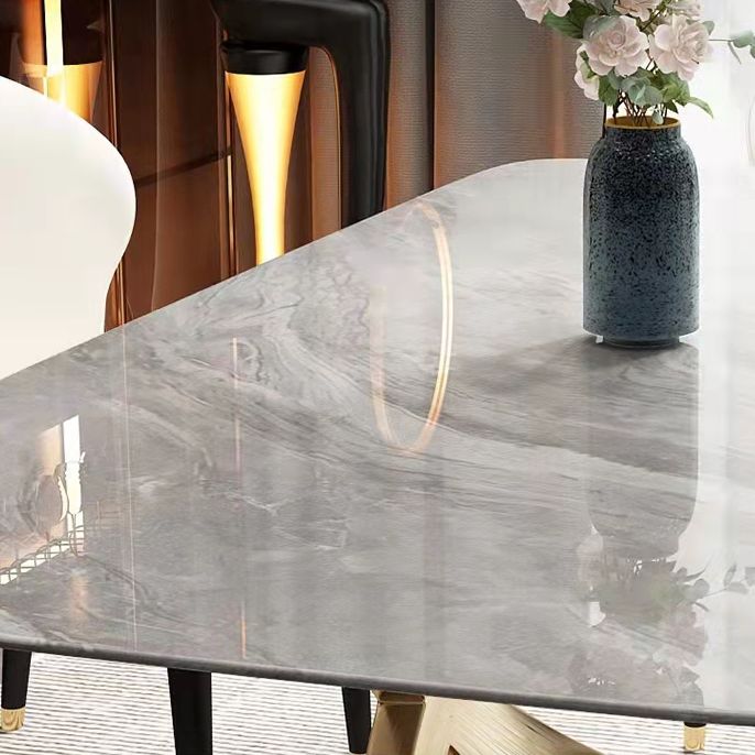 Traditional Luxury Stainless Steel Table Rectangle Dining Table for Home