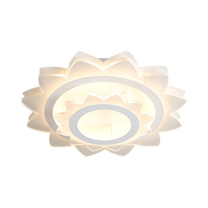 Sun Flower Flush Light Fixture Simplicity Acrylic LED White Flush Mount in Warm/White Light