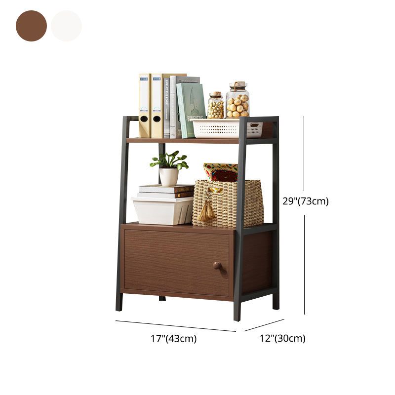 12" W Metal Frame Bookshelf Modern Open Storage Ladder Bookcase