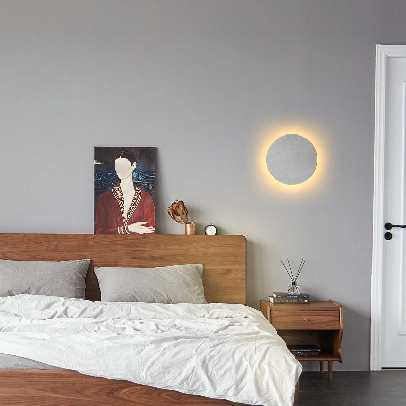 Modern Cement Wall Lamp 1-Light LED Wall Mount Lamp for Living Room