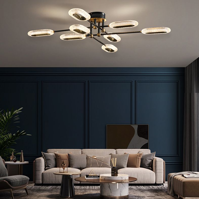 New Modern Bronze Flush Mount Light Brass Sputnik Semi Flush Ceiling Lights
