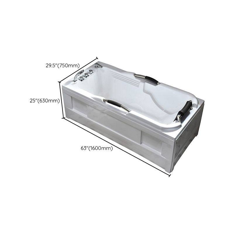 Flat Bottom Soaking Tub Antique Finish Rectangular Modern Bath Tub