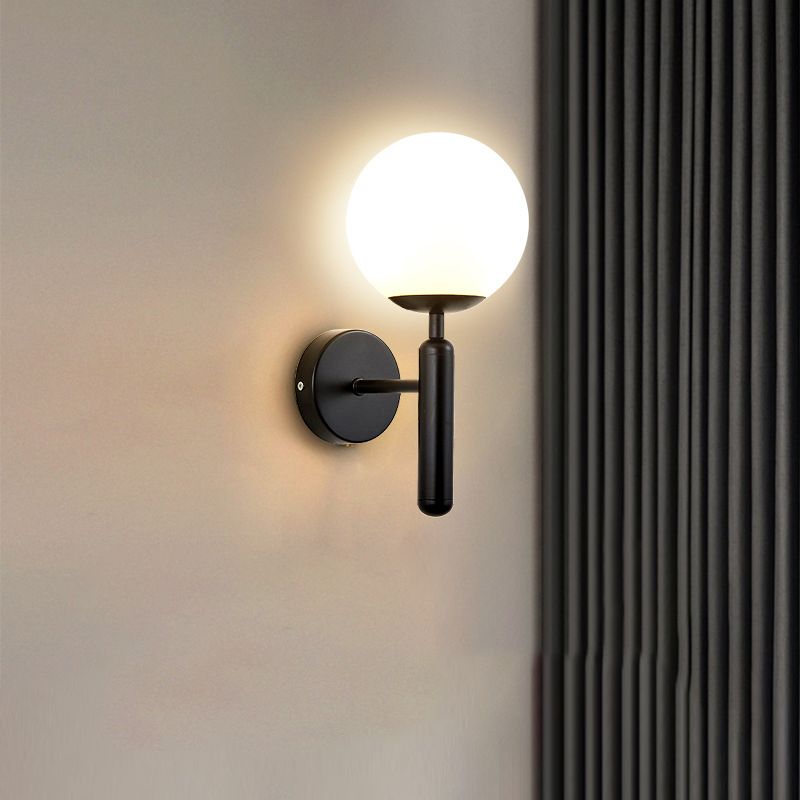 Industrial Bath Vanity Lighting Globe Shaded Golden / Black Vanity Lamp for Bathroom