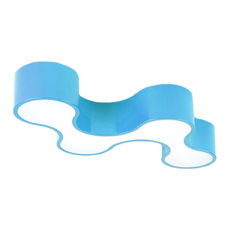 LED-Unterputzlampe für Schlafzimmer im Kinderstil, Deckenbeleuchtung in Blau/Gelb/Grün mit Regenwurm-Acrylschirm