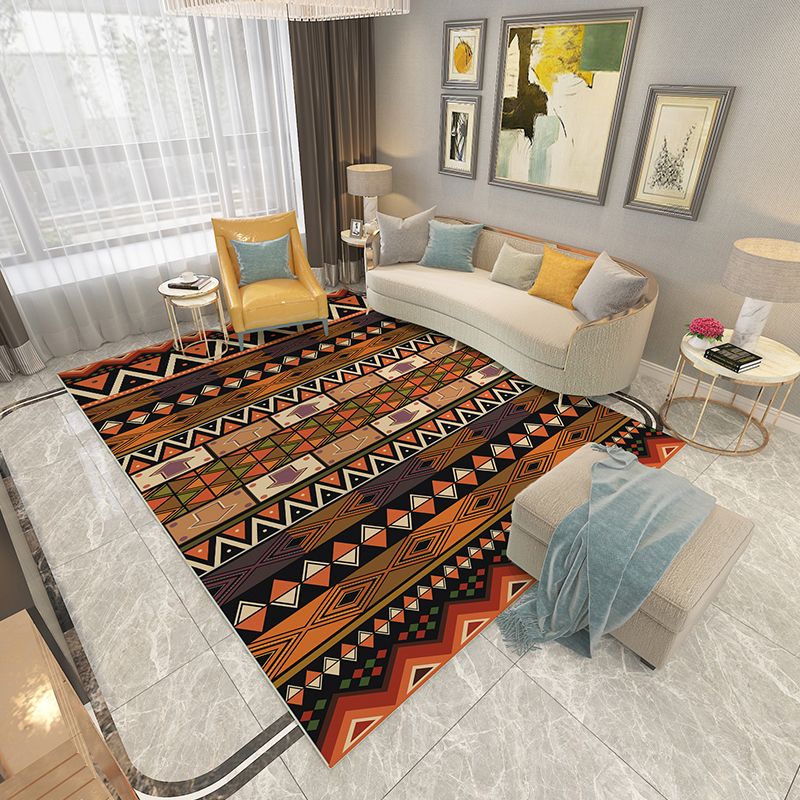 Alfombra estampada Americana Multi Color Rug Rug Anti-Slip respaldo de la alfombra resistente a la mancha para sala de estar