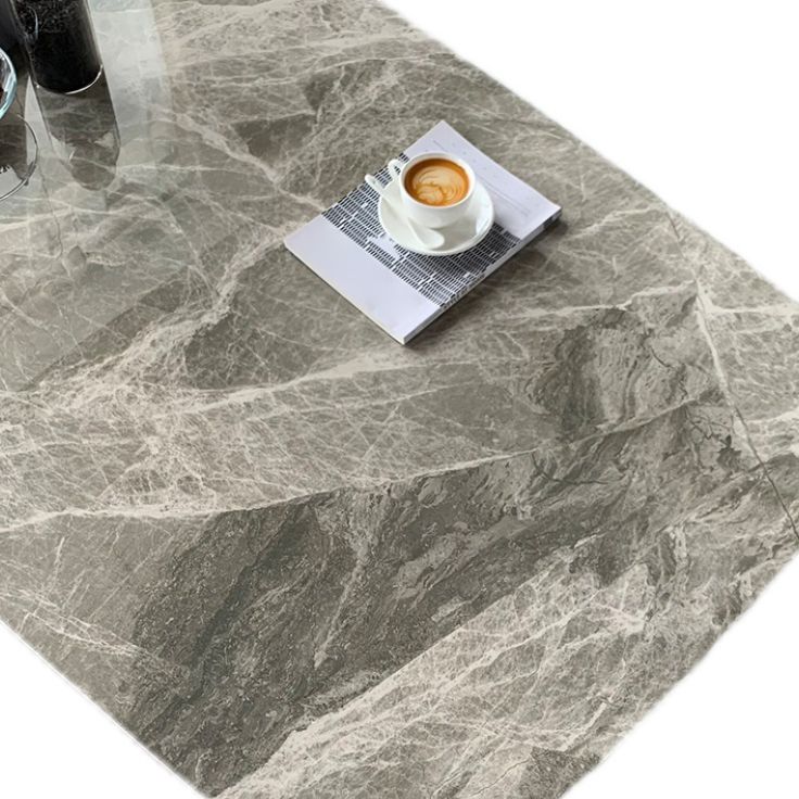 Mesa de comedor de piedra rectangular mesa de comedor de lujo tradicional con patas de madera