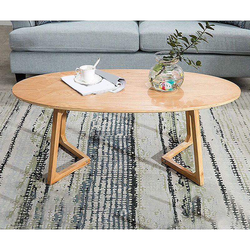 Sleigh-like Base Design Wood/walnut Rubber Wood Craft Coffee Table