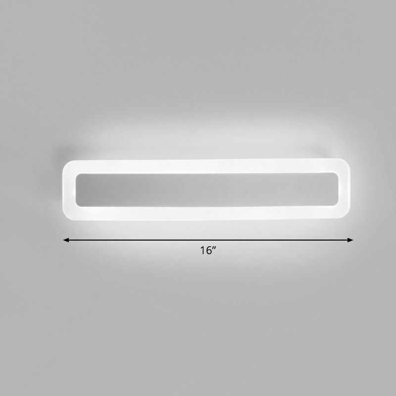 Luce di vanità a forma di barra minimalista minimalista del bagno acrilico LED Luce montata in bianco