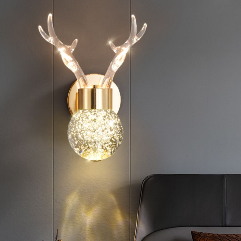 Crystal Unique Wall Sconce Modern 3 Lights Wall Mount Light Fixture in Gold