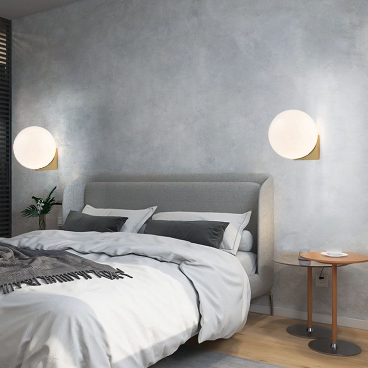 Luz de pared de matrimonio de 1 luces de 1 luces apliques de vidrio de estilo minimalista nórdico