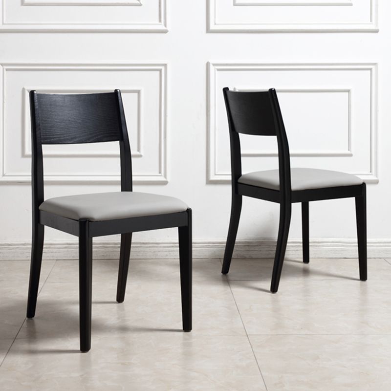 Chaise de salle à manger industrielle, chaise à dossier ouvert avec pieds en bois noir, pour usage domestique