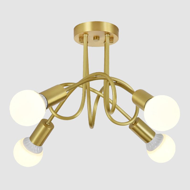 Postmodern Style Gold Chandelier Metal Pendant Lighting Fixtures for Bedroom