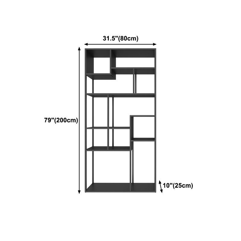 9.84"W Bookshelf Industrial Style Open Back Bookcase for Study Room Home Office