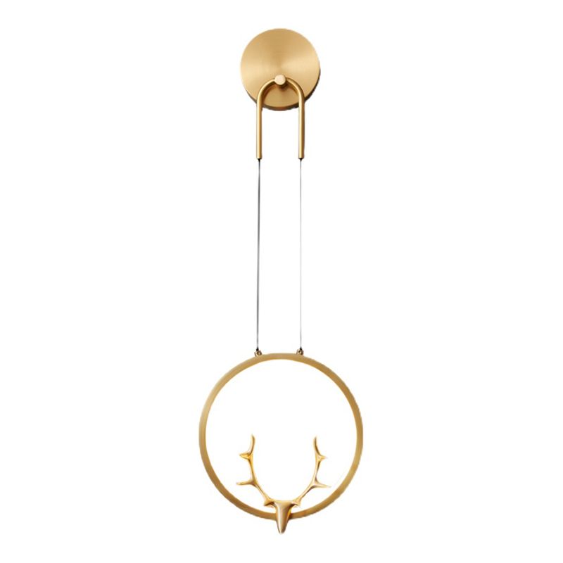 1-Licht Metall zeitgenössische Wandleuchte Antlers Schaftlampe für Schlafzimmer