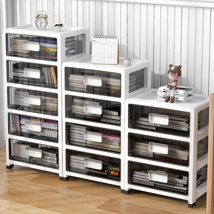 Plastic and Metal Bookshelf, Multi Tiers Contemporary Bookcase for Home Office