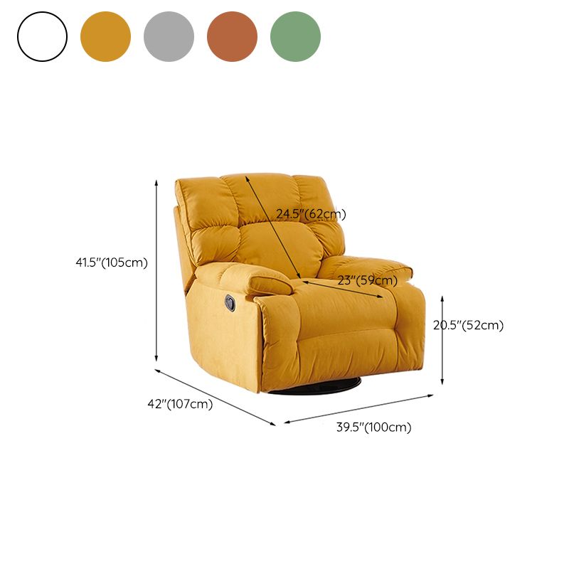 Velvet Recliner Chair Solid Color Standard Recliner with Position Lock