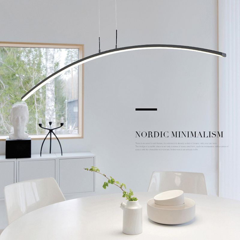 Moderna luce concisa isola a led Luce in ferro laccata Luce con ombra acrilica