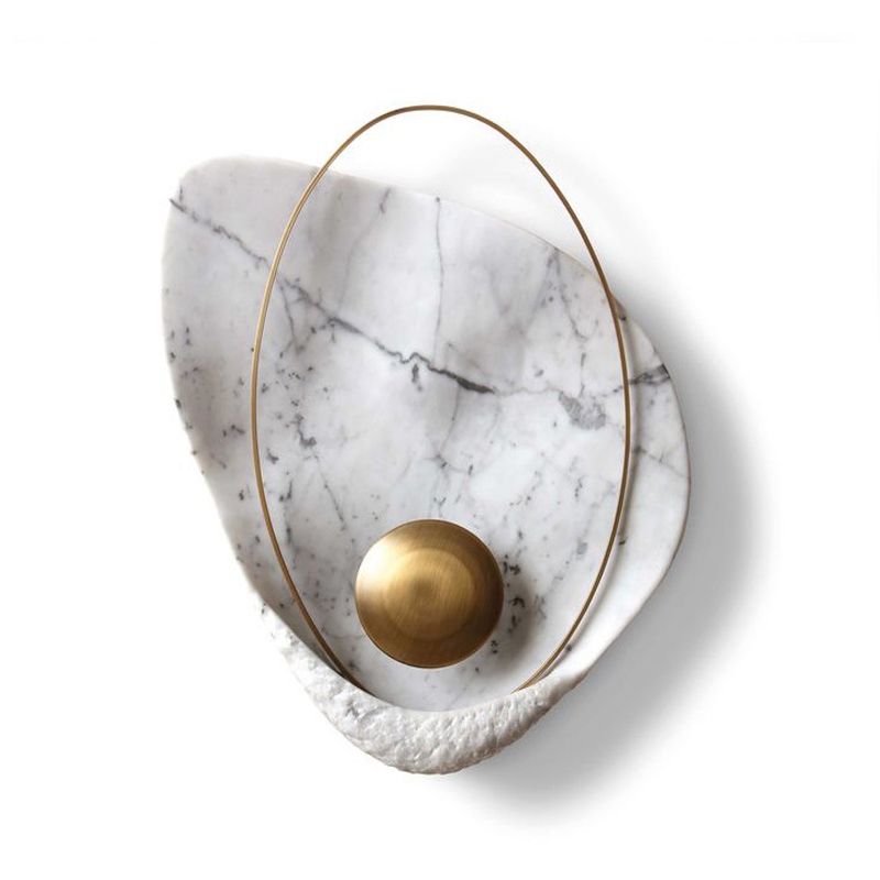 Stone Geometric Wall Sconce Lighting Modern Style 1 Light Wall Lamps