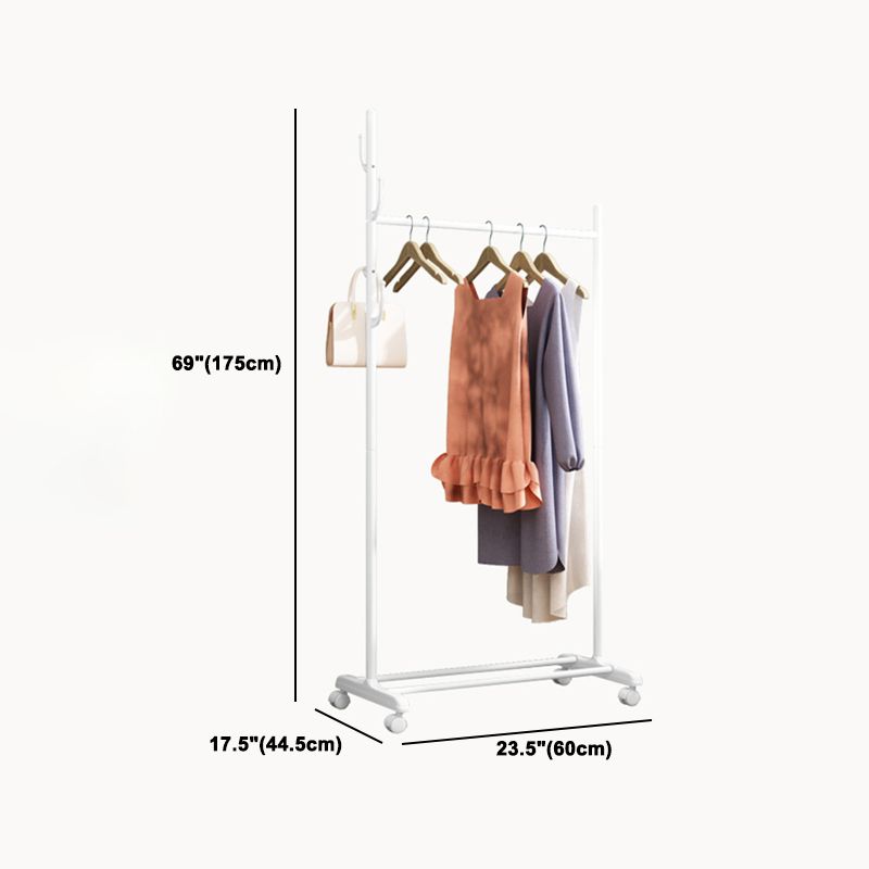 Black and White Steel Armoire Modern Style Cabinet with Clothing Rod