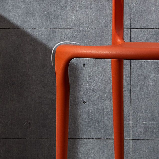 Silla de comedor de plástico escandinavo, sillón de cocina, silla con respaldo abierto