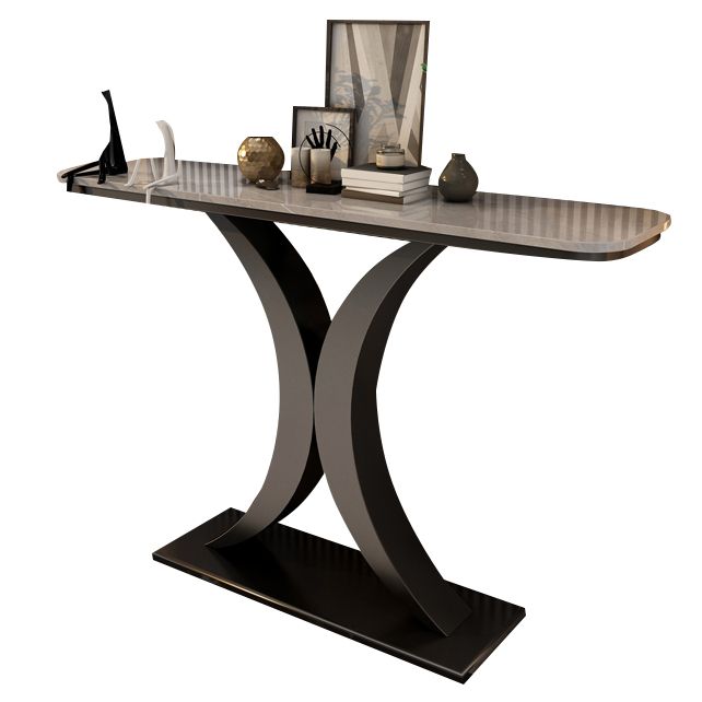 Stone Console Table Scratch Resistan Table Rectangle Accent Table 31.49" High
