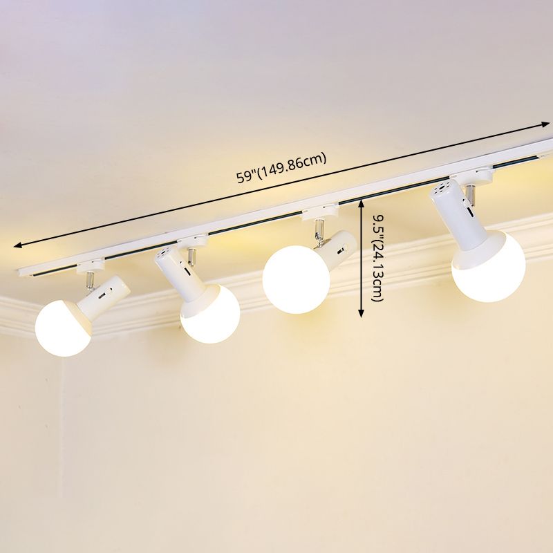 Linear Ceiling Flush Mount Light Minimalist Style Metal White Ceiling Mount Chandelier