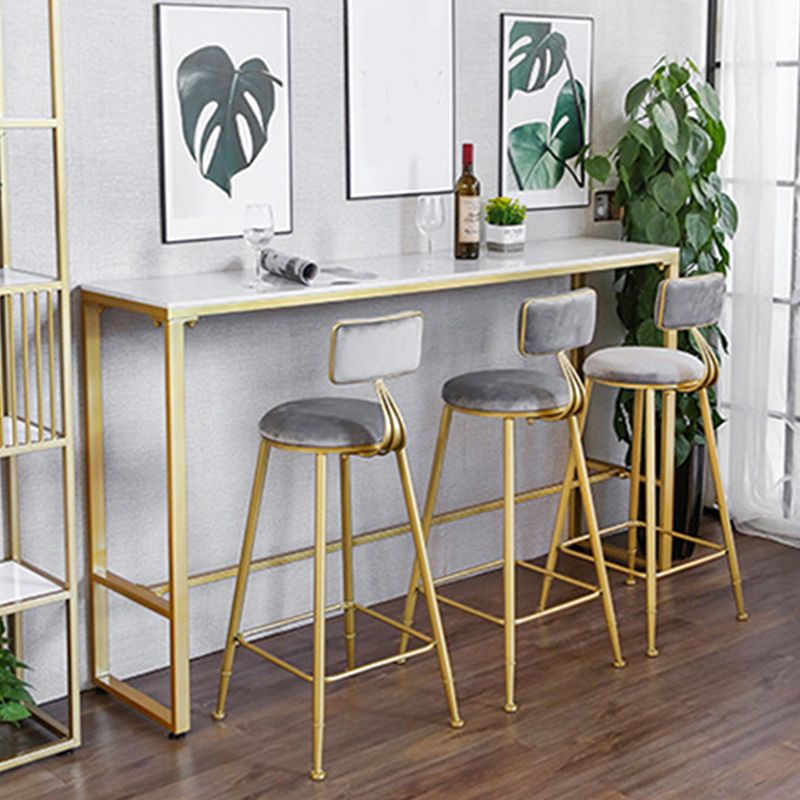 Luxurious Rectangle Bar Table Set 1/4/5/7 Pieces Sintered Stone Counter Table with Stools