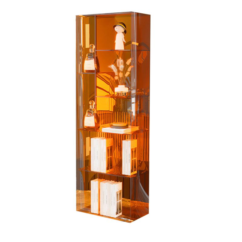 Modern Closed Back Standard Bookshelf Acrylic Bookcase with Shelves for Study Room