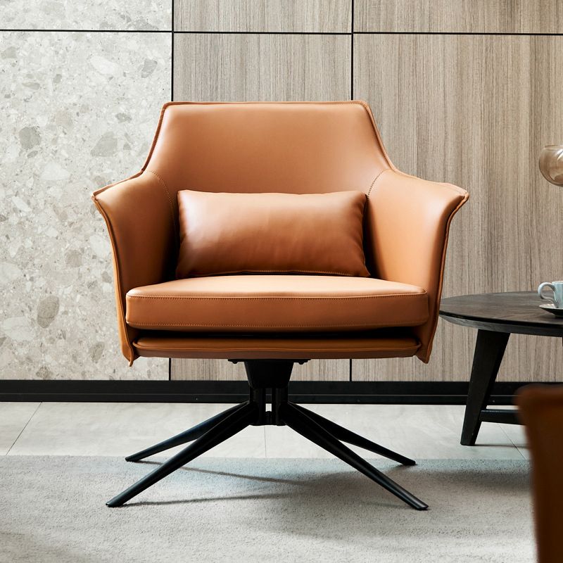 Modern Barrel Accent Chair Spider Solid Color Barrel Chair for Living Room