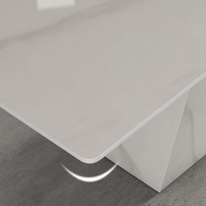 Modern Style Sintered Stone Dining Table Rectangle Table with Metal Legs for Home Use