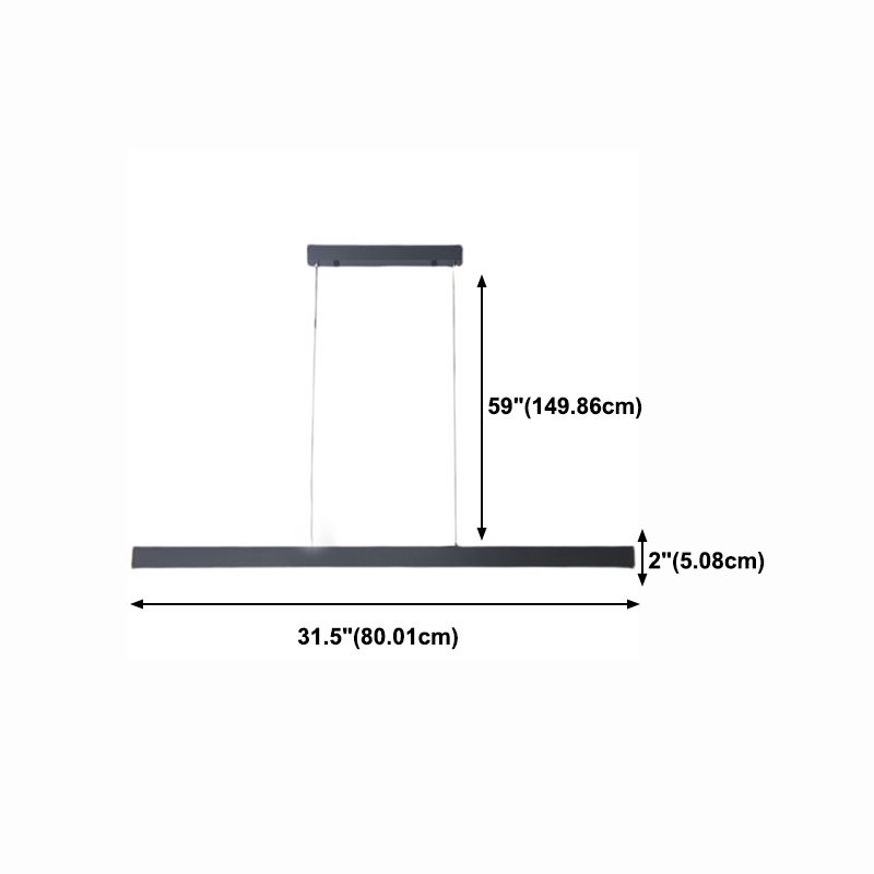 Contemporary Style Linear Shape Pendant Light Metal 1-Light Pendant Lighting