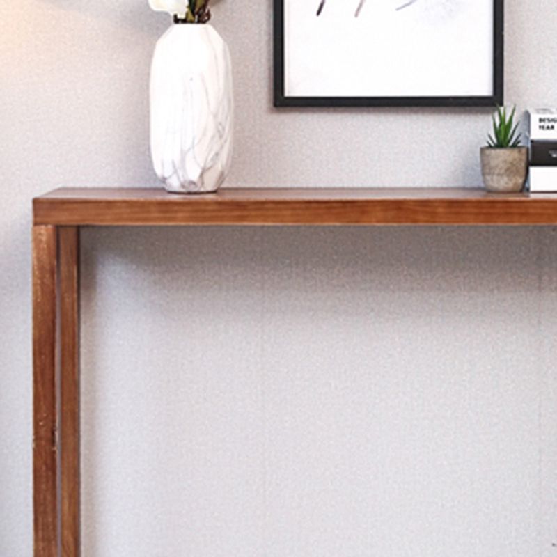 Contemporary Pine Sofa Console Table with Rectangle Shelf for Hall
