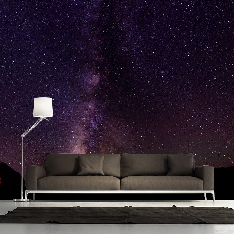 Contemporary Full Sky Landscape Wallpaper Mural Deep Space Wall Decor for Bedroom