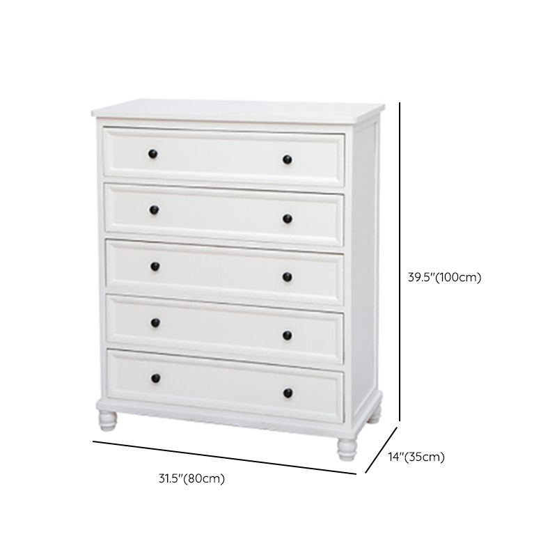 13.8" W Vertical Chest Solid Wood White Storage Chest with Drawers