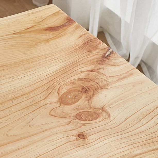 Rectangle Wood Dining Table Modern Pine Table in Nature with 4 Legs for Restaurant