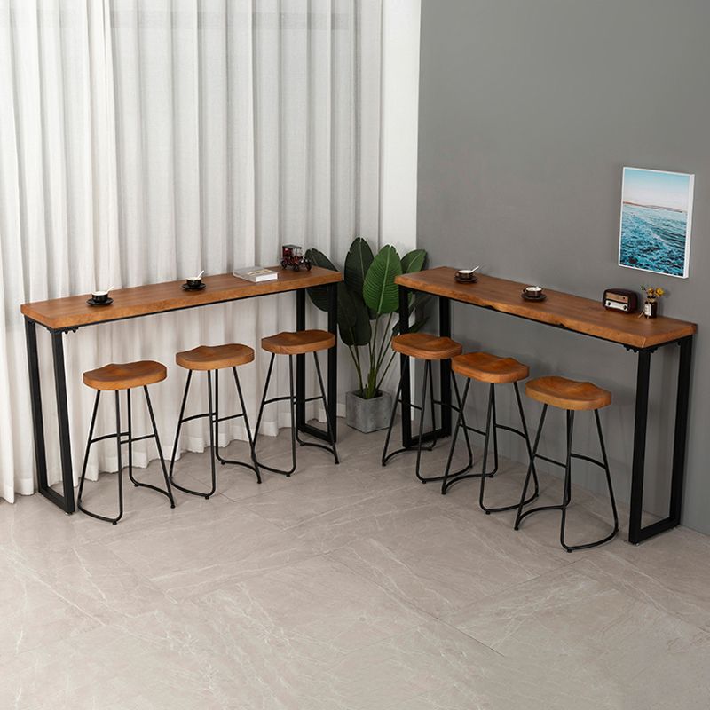 Modern 1/3/4 Pieces Bar Table Set Rectangle Pine Wood Counter Table for Living Room