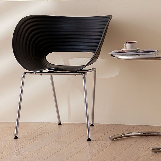 Contemporary Dining Chair Arm Chairs with Metal Legs for Kitchen