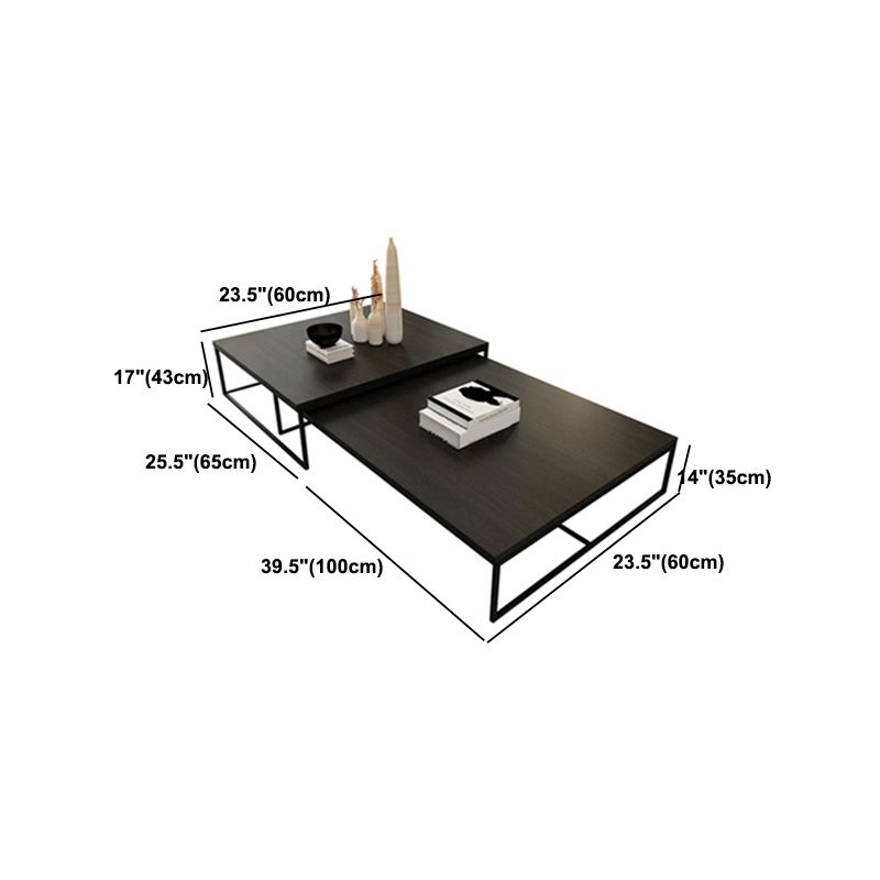 North European Wood Coffee Table Rectangle Frame Cocktail Table